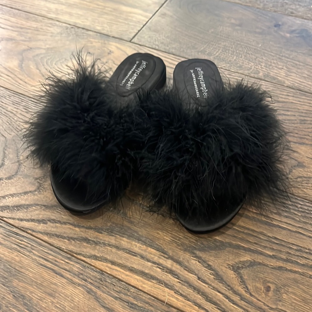 Jeffrey Campbell feather slide sandal